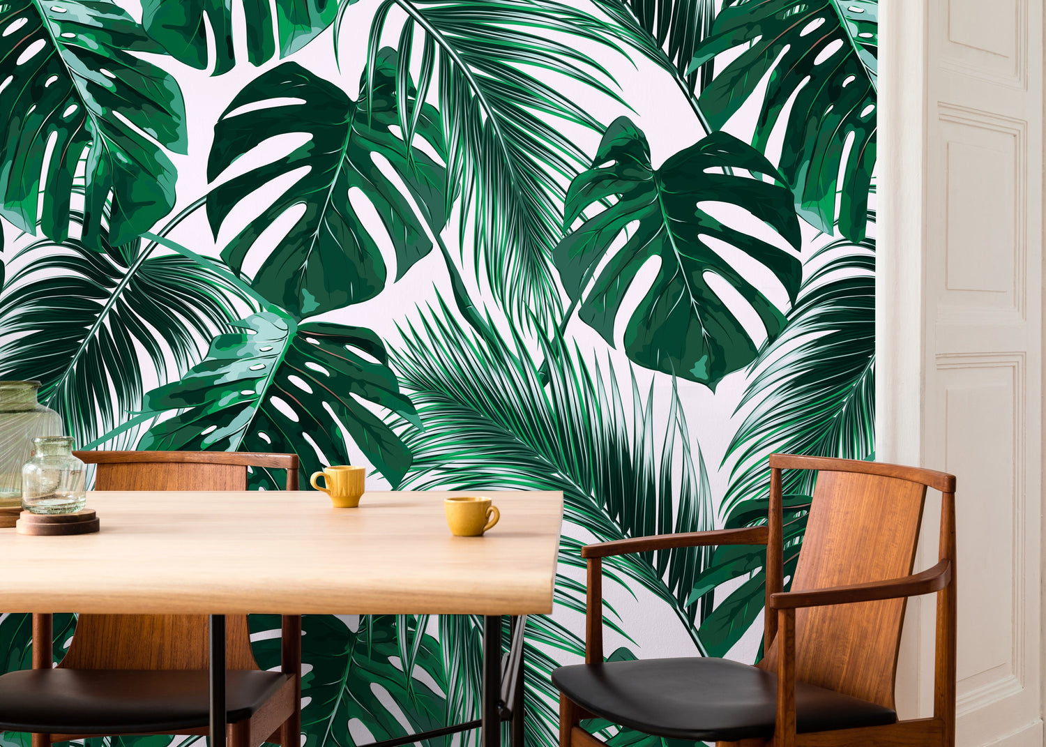 Wallpaper Peel and Stick Wallpaper Removable Wallpaper Home Decor Room Decor / Tropical Monstera Leaf Wallpaper, Jungle Wallpaper - B125