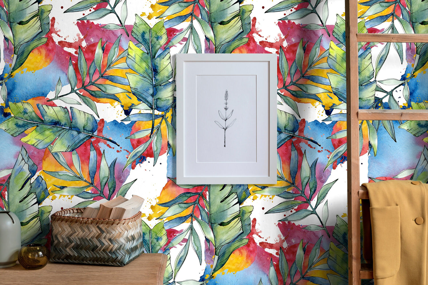 Wallpaper Peel and Stick Wallpaper Removable Wallpaper Home Decor Wall Art Wall Decor Room Decor / Colorful Tropical Wallpaper - B013