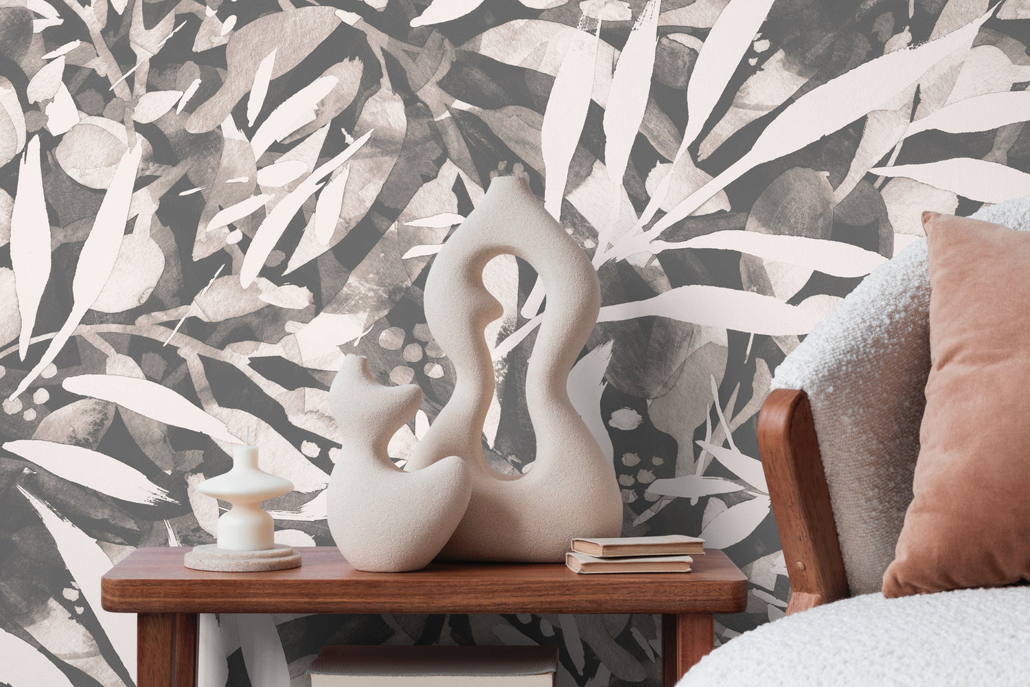 Wallpaper Peel and Stick Wallpaper Removable Wallpaper Home Decor Wall Art Wall Decor Room Decor / Abstract Leaves Wallpaper – X151