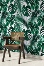 Wallpaper Peel and Stick Wallpaper Removable Wallpaper Home Decor Room Decor / Tropical Monstera Leaf Wallpaper, Jungle Wallpaper - B125