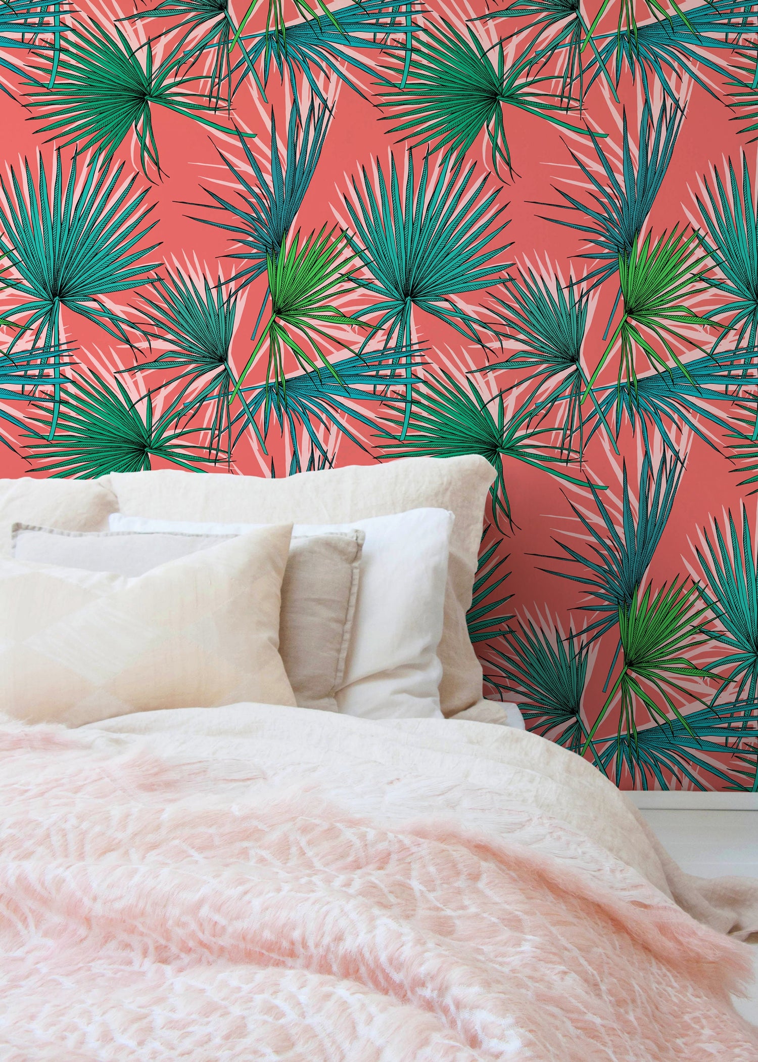 Wallpaper Peel and Stick Wallpaper Removable Wallpaper Home Decor Wall Art Wall Decor Room Decor / Tropical Leaves Wallpaper - B548