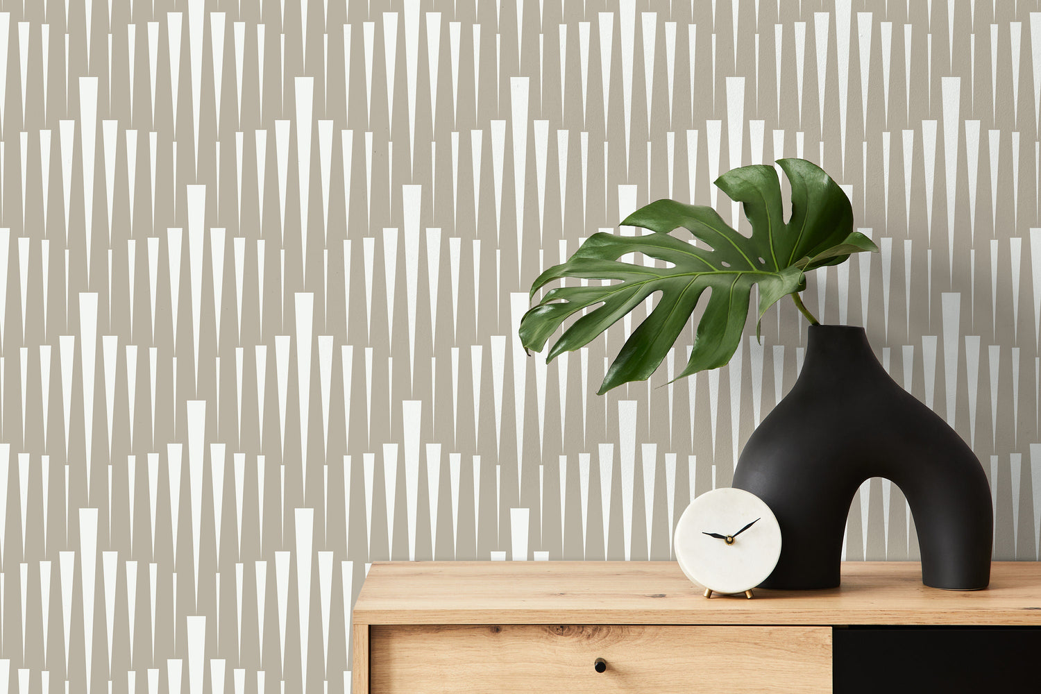 Wallpaper Peel and Stick Wallpaper Removable Wallpaper Home Decor Wall Art Wall Decor Room Decor / White and Beige Geometric Wallpaper- C558