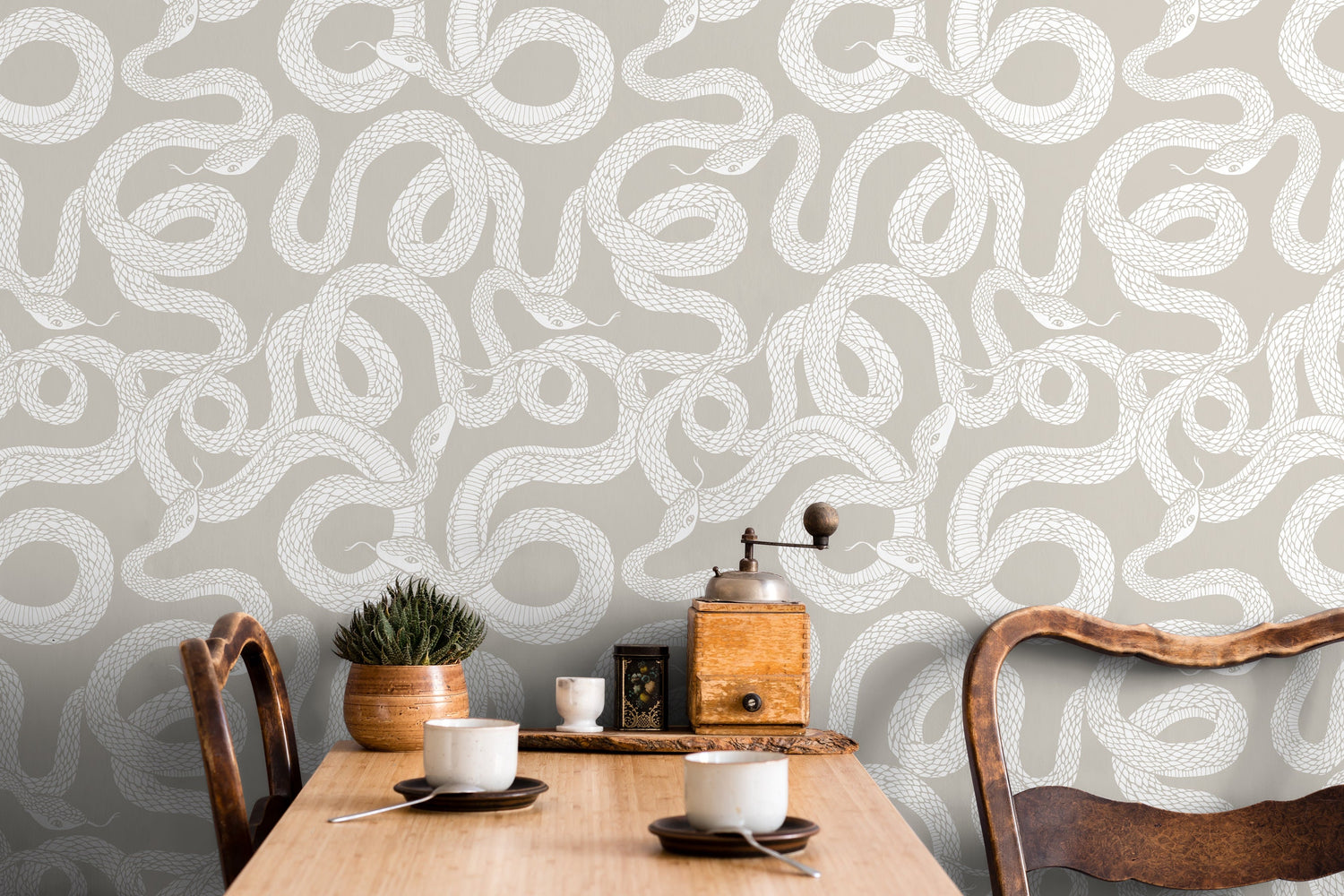 Wallpaper Peel and Stick Wallpaper Removable Wallpaper Home Decor Wall Art Wall Decor Room Decor / Beige Snake Wallpaper - C575