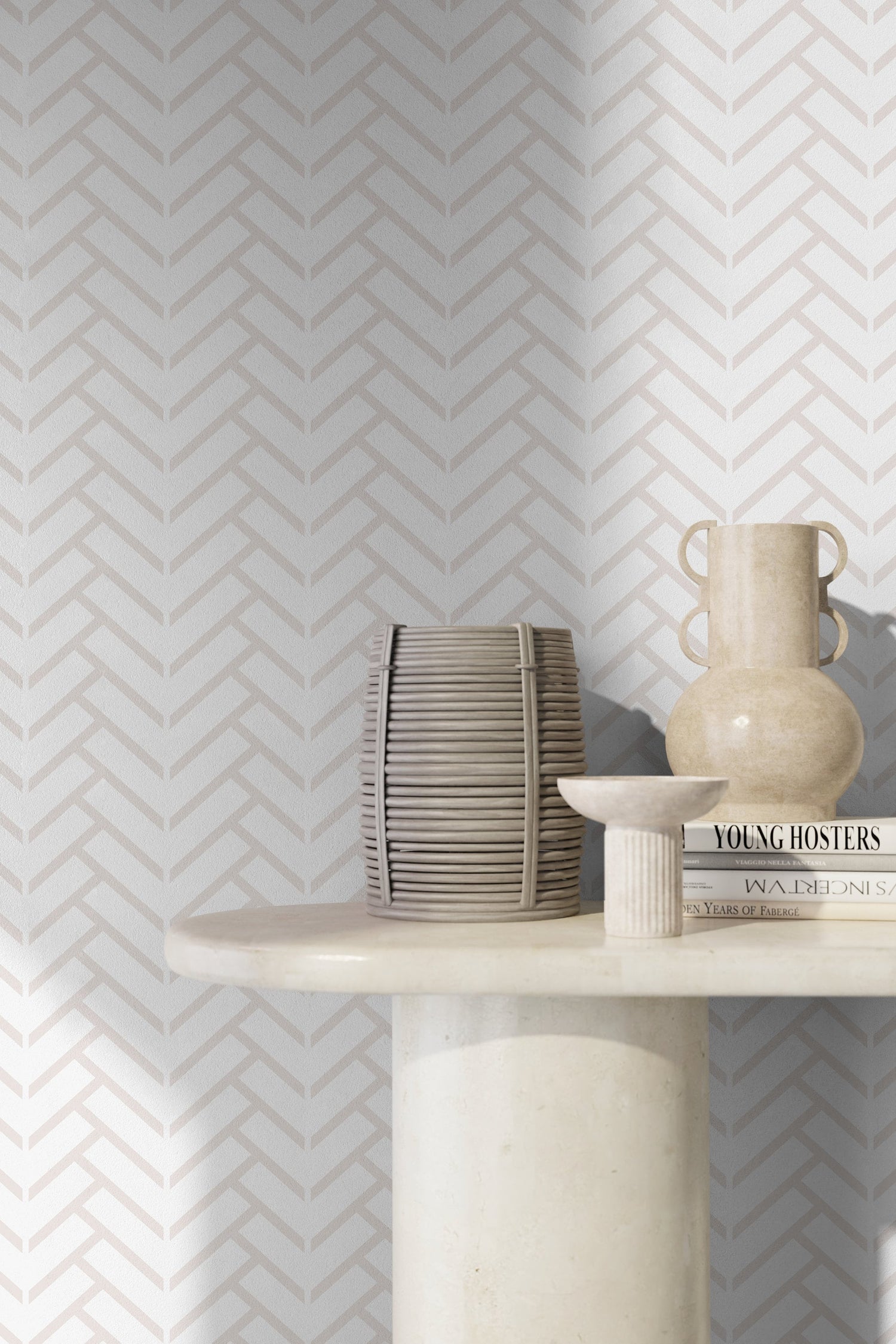 Wallpaper Peel and Stick Wallpaper Removable Wallpaper Home Decor Wall Art Wall Decor Room Decor / Neutral Herringbone Wallpaper - C489