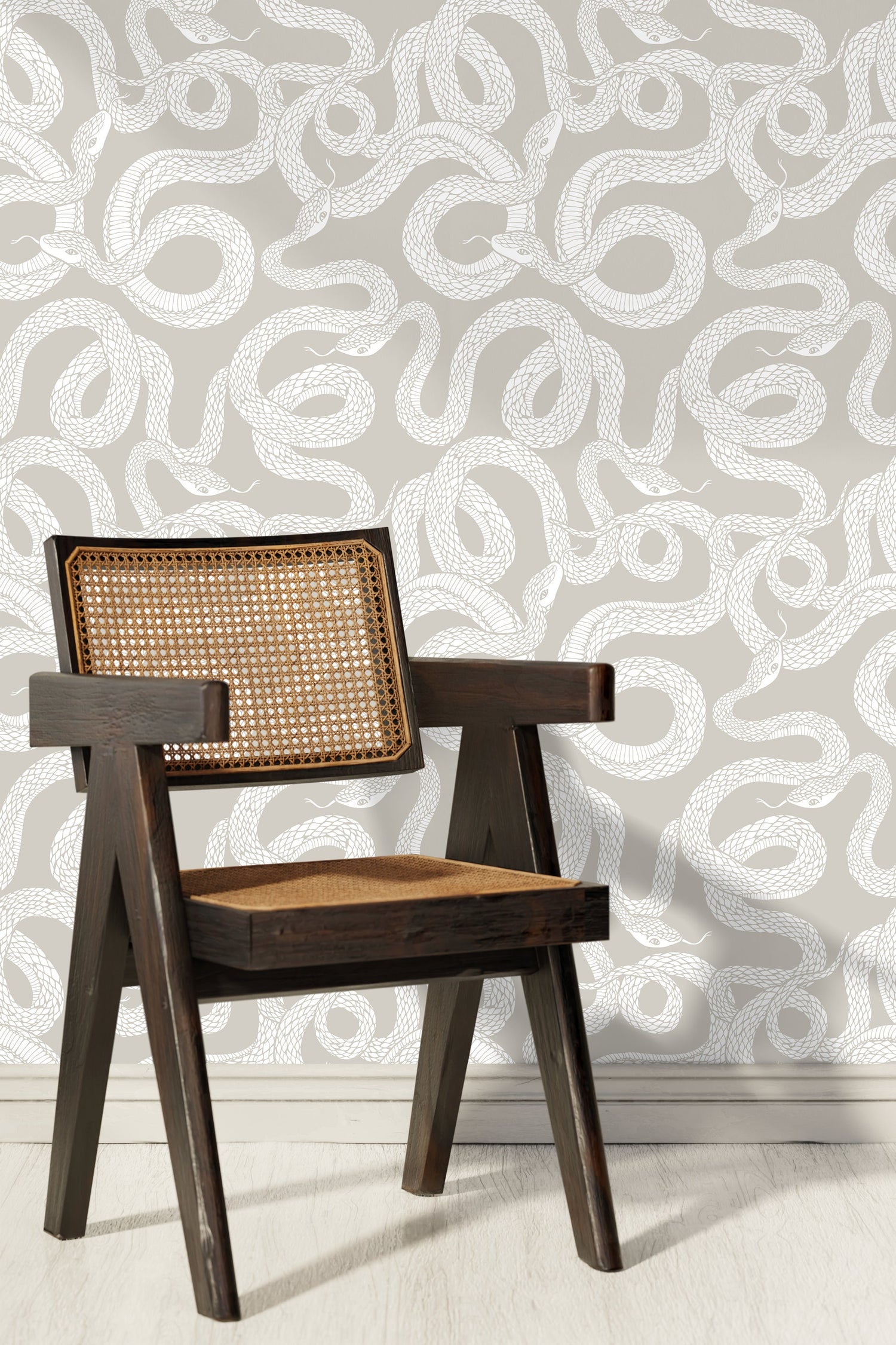 Wallpaper Peel and Stick Wallpaper Removable Wallpaper Home Decor Wall Art Wall Decor Room Decor / Beige Snake Wallpaper - C575