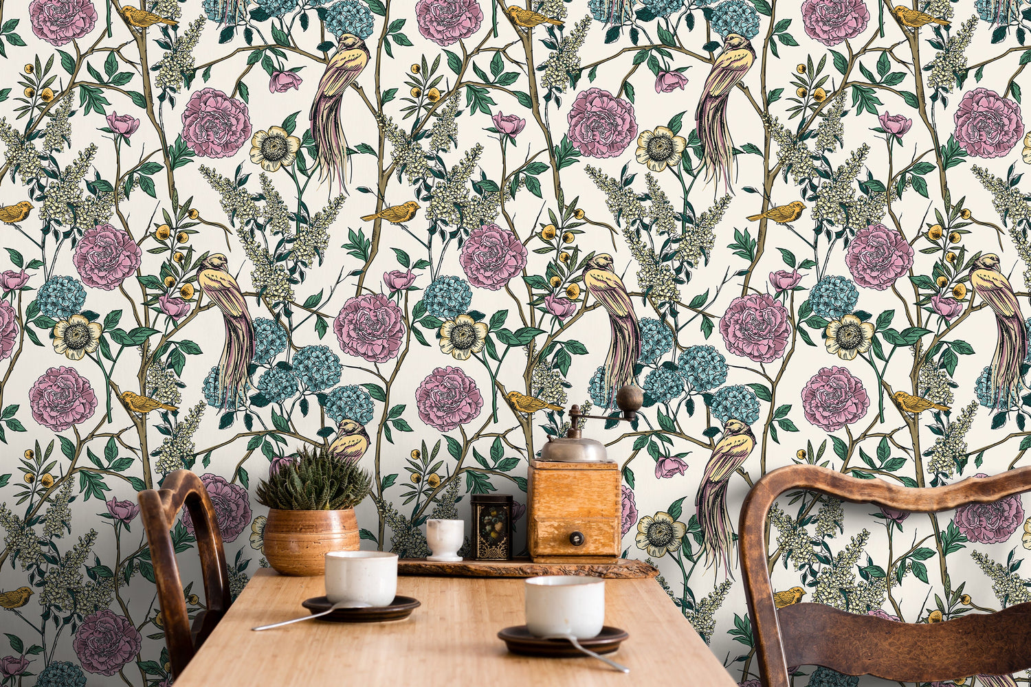 Wallpaper Peel and Stick Wallpaper Removable Wallpaper Home Decor Wall Art Wall Decor Room Decor / Floral Wallpaper Vintage Wallpaper - C584