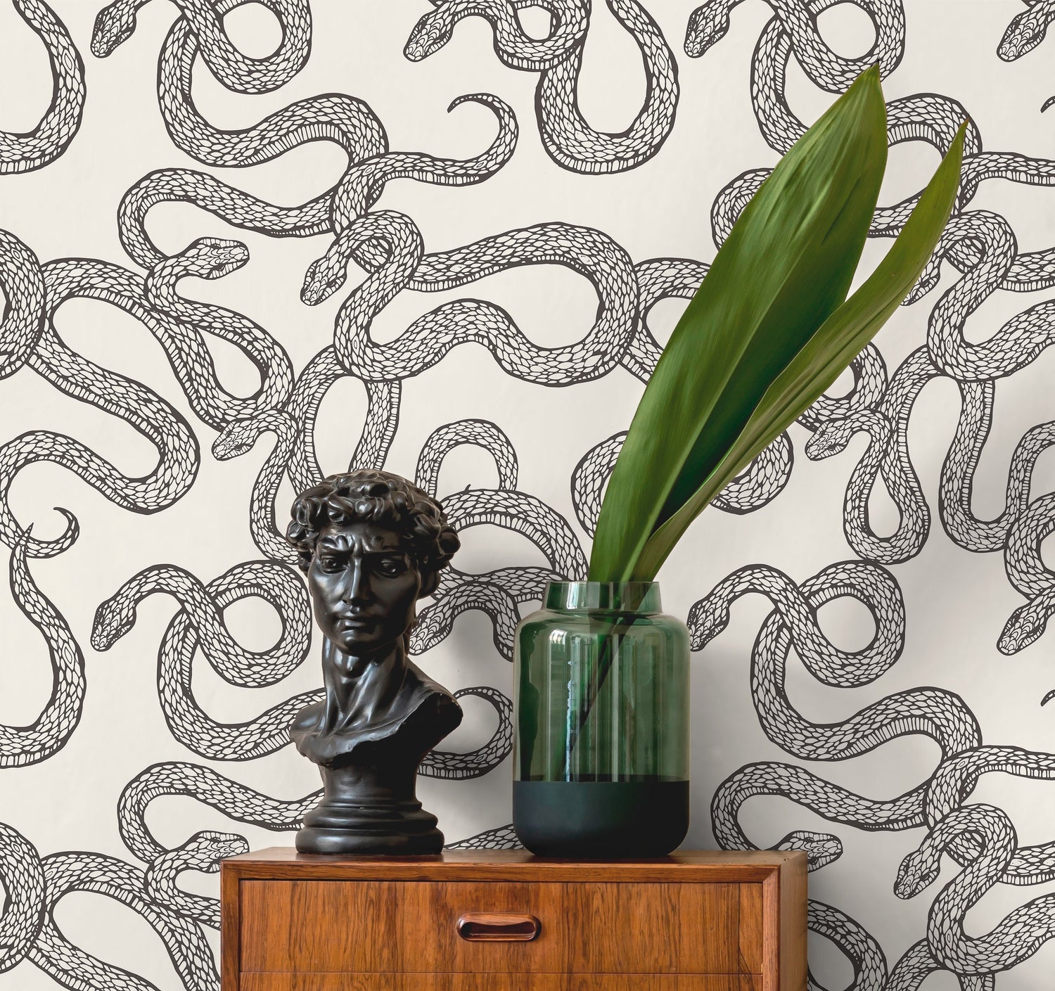 Wallpaper Peel and Stick Wallpaper Removable Wallpaper Home Decor Wall Art Wall Decor Room Decor / Gray Black Snake Wallpaper - C576