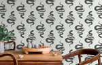 Wallpaper Peel and Stick Wallpaper Removable Wallpaper Home Decor Wall Art Wall Decor Room Decor / Gray Black Snake Wallpaper - C606