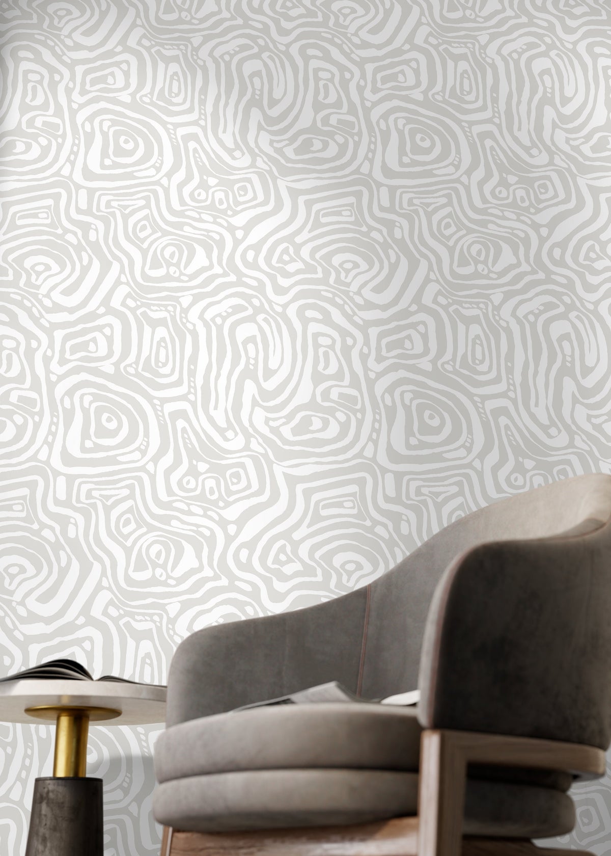 Abstract Contour Lines Wallpaper - C655