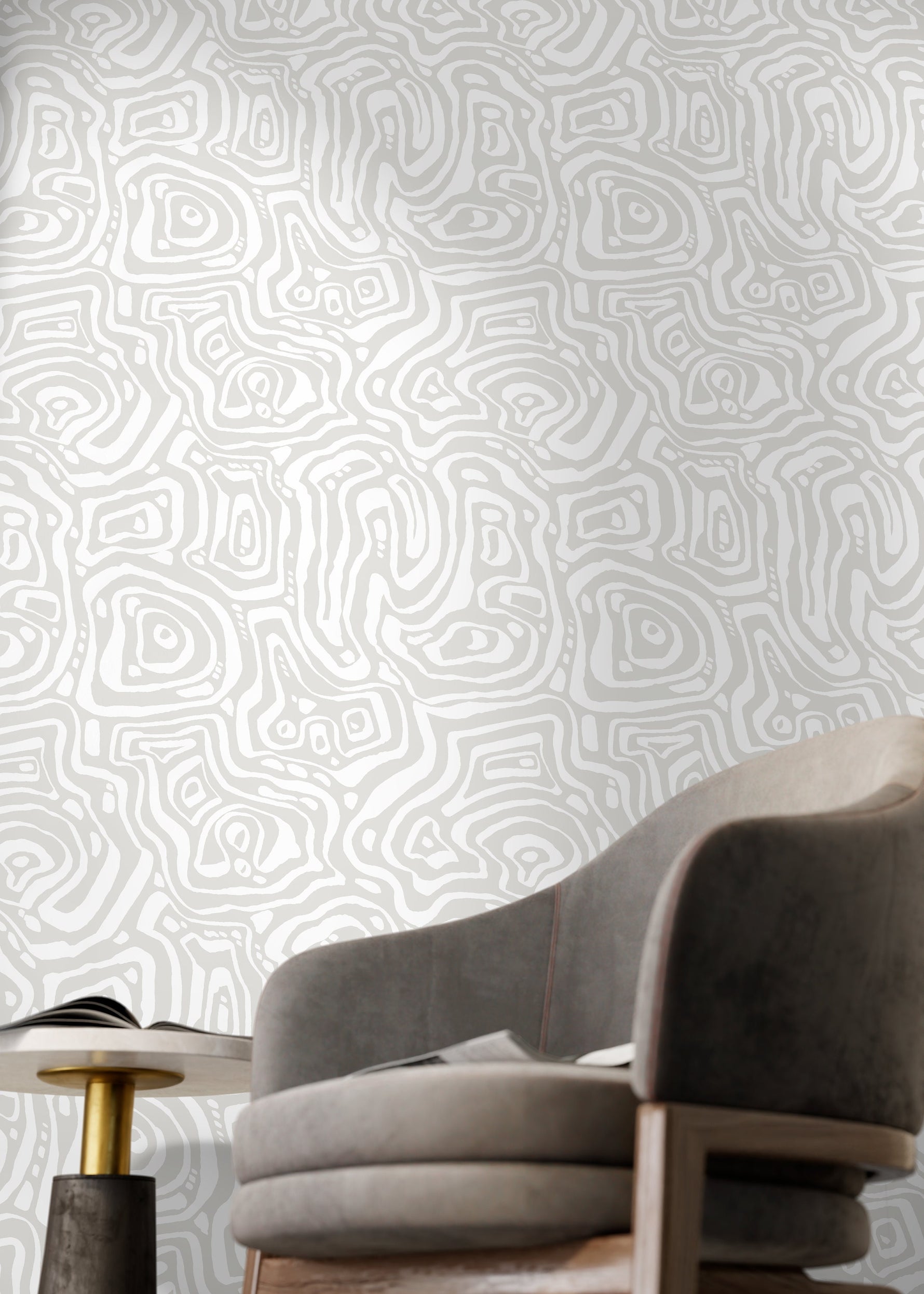 Abstract Contour Lines Wallpaper - C655