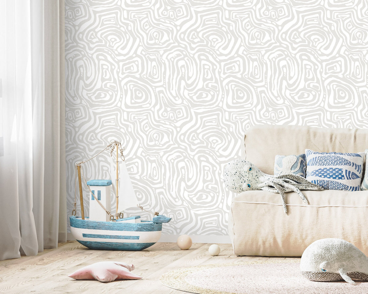 Abstract Contour Lines Wallpaper - C655