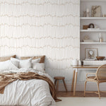 Beige Boho Striped Wallpaper / Peel and Stick Wallpaper Removable Wallpaper Home Decor Wall Art Wall Decor Room Decor - C708