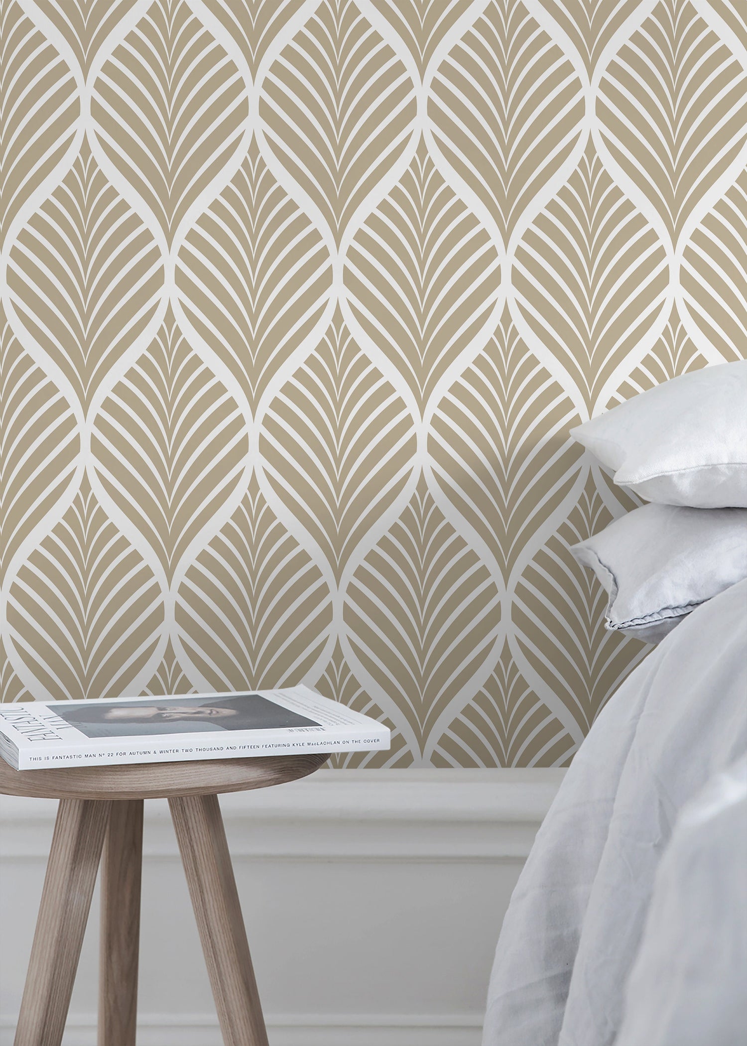 Geometric Leaf Pattern Wallpaper - C776