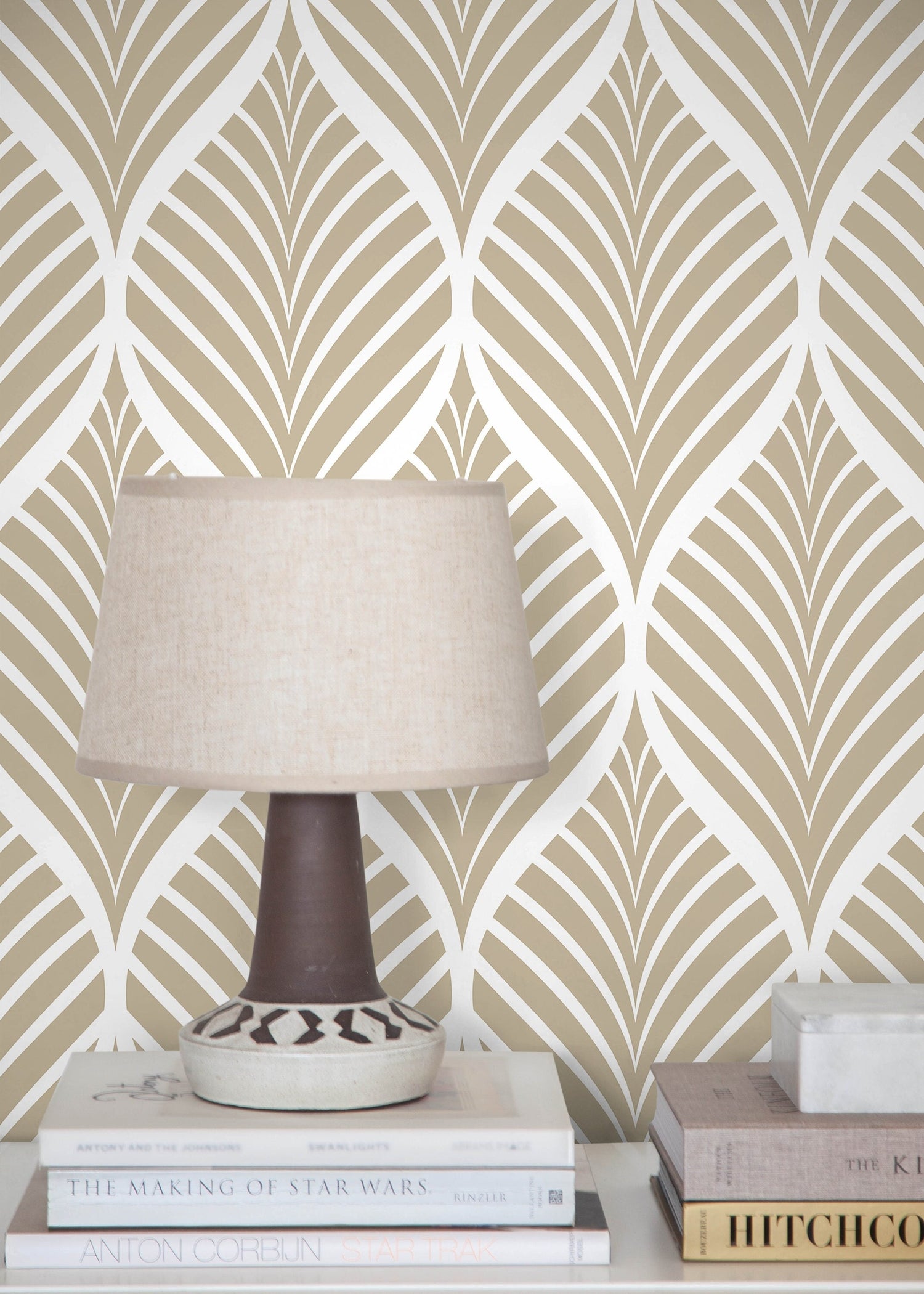 Geometric Leaf Pattern Wallpaper - C776