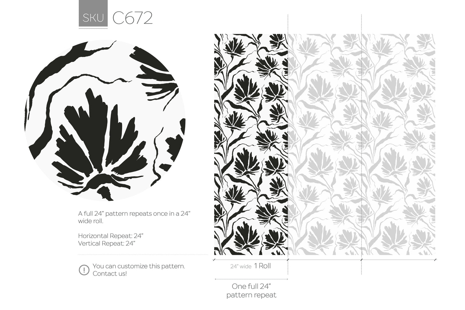 Black and White Leaf Wallpaper / Peel and Stick Wallpaper Removable Wallpaper Home Decor Wall Art Wall Decor Room Decor - C672