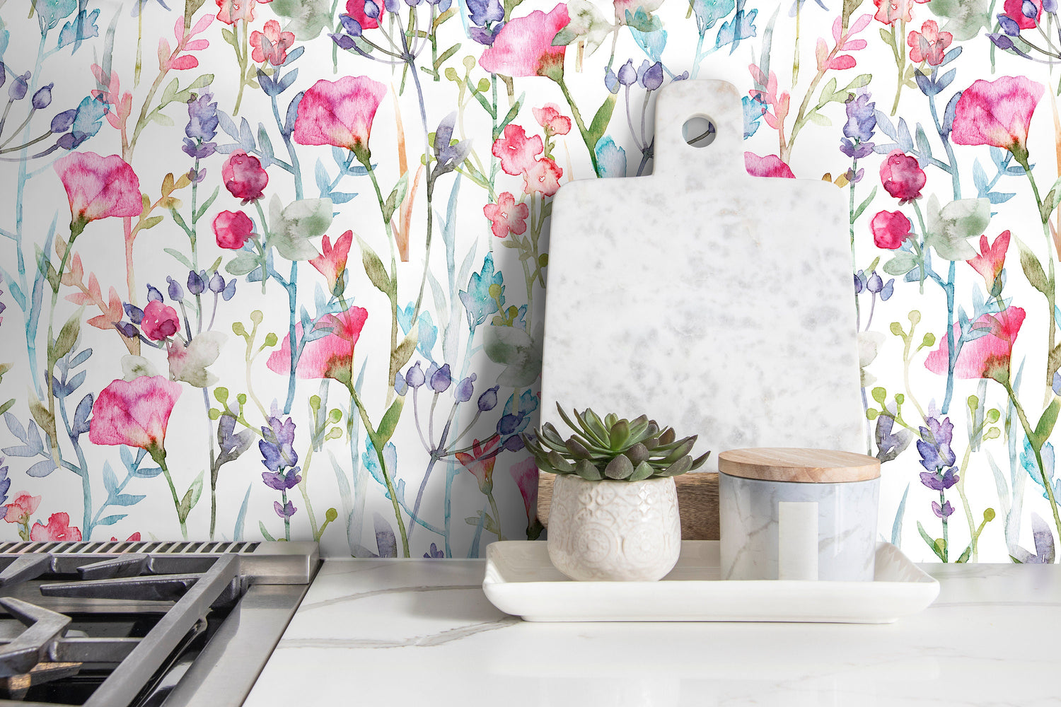 Watercolor Floral Harmony Wallpaper - C801