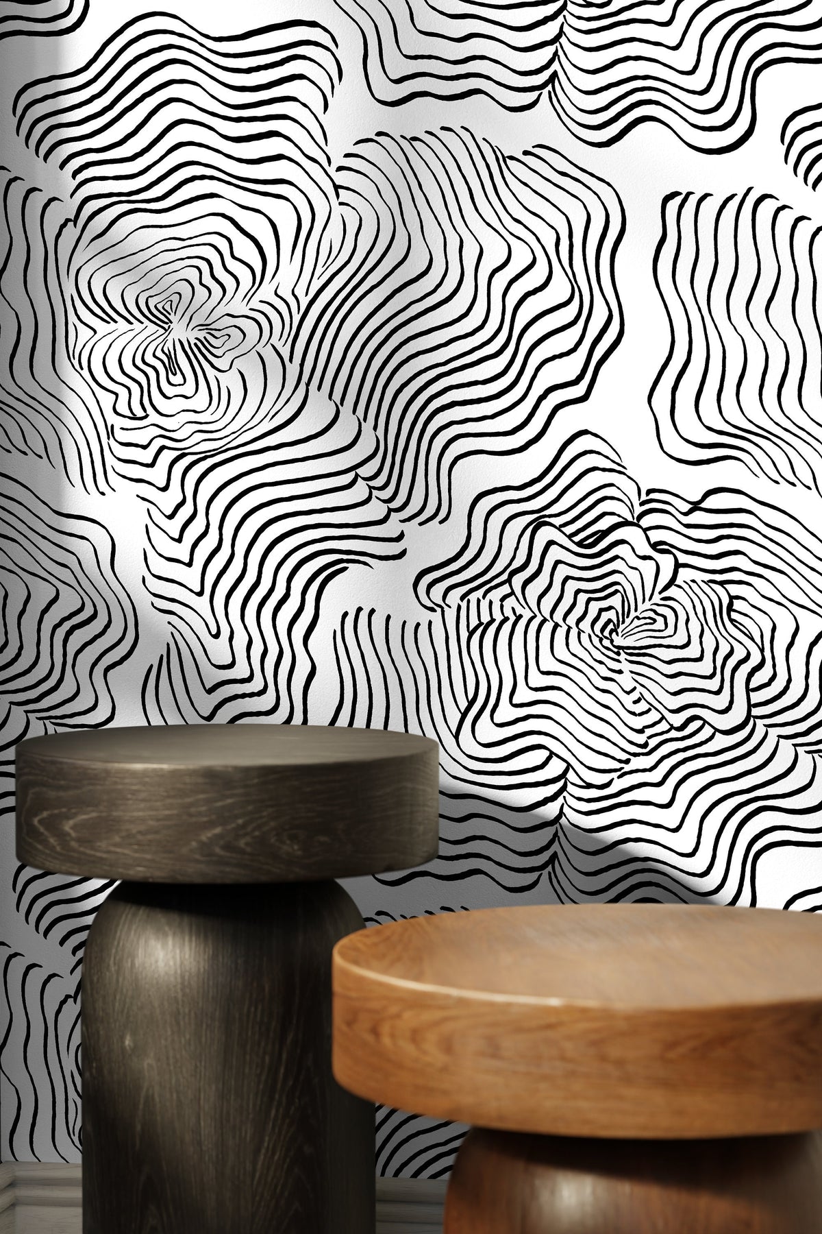 Abstract Topographic Lines Wallpaper - C628