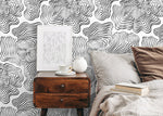 Abstract Topographic Lines Wallpaper - C628