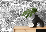 Abstract Topographic Lines Wallpaper - C628