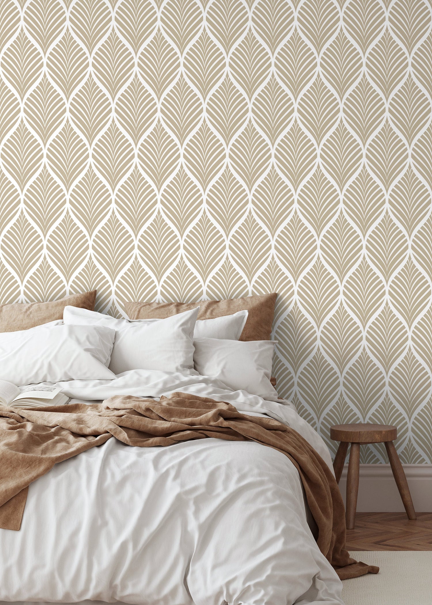 Geometric Leaf Pattern Wallpaper - C776