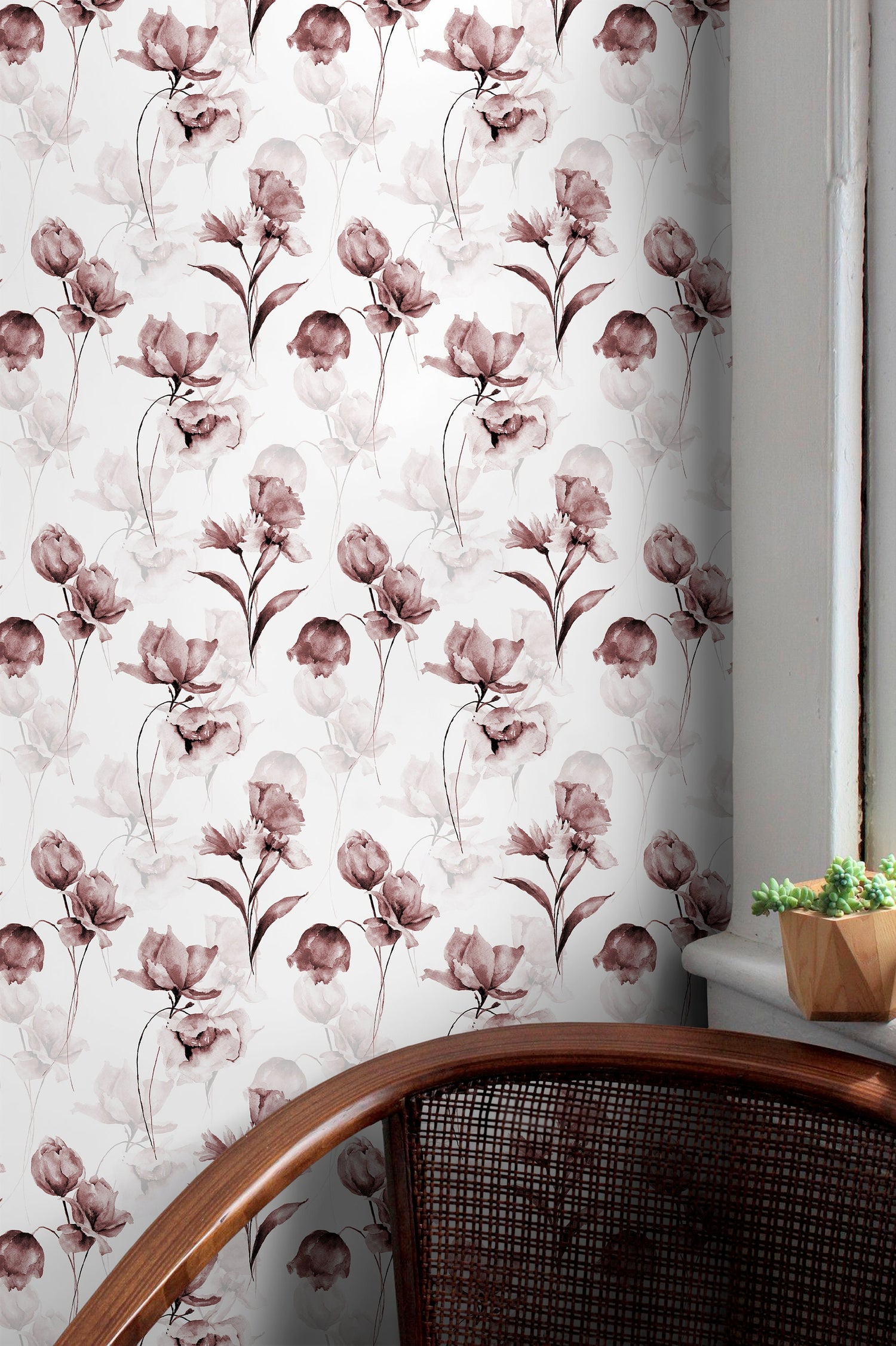 Vintage Floral Rosas Wallpaper / Peel and Stick Wallpaper Removable Wallpaper Home Decor Wall Art Wall Decor Room Decor - C793