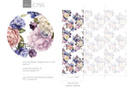 Floral Roses and Hydrangeas Wallpaper / Peel and Stick Wallpaper Removable Wallpaper Home Decor Wall Art Wall Decor Room Decor - C795