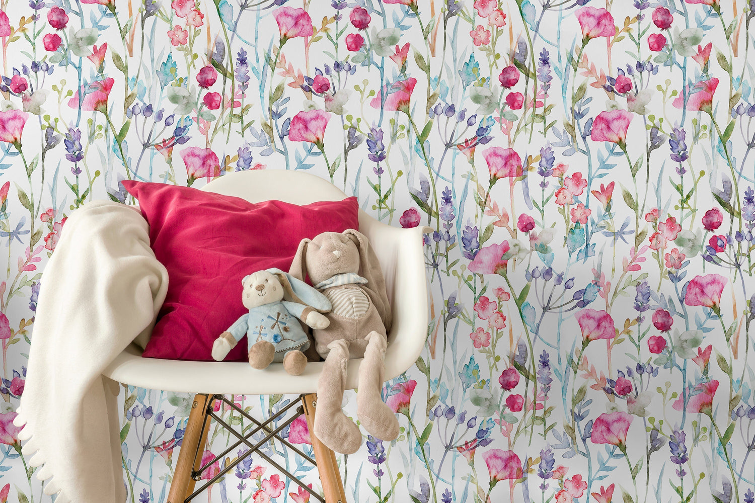 Watercolor Floral Harmony Wallpaper - C801