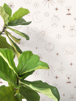 Mystique and Celestial Wallpaper Removable Peel and Stick Wallpaper, Peel and Stick Wallpaper Moon and Butterfly - ZAAQ