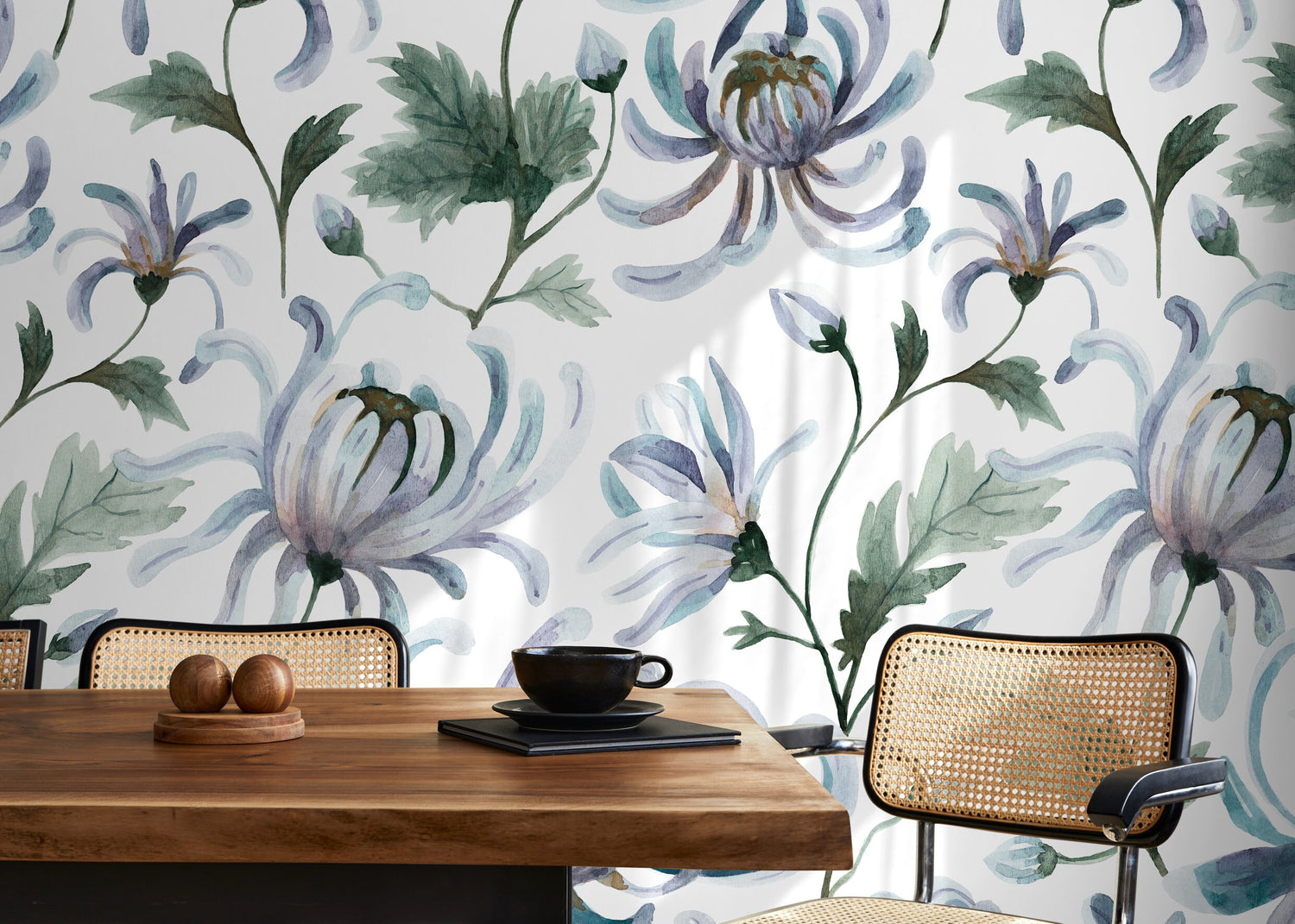 Vintage Floral Garden Wallpaper / Peel and Stick Wallpaper Removable Wallpaper Home Decor Wall Art Wall Decor Room Decor - C957