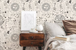 Mystique and Celestial Wallpaper Removable Peel and Stick Wallpaper, Peel and Stick Wallpaper Moon and Zodiac - ZAAX