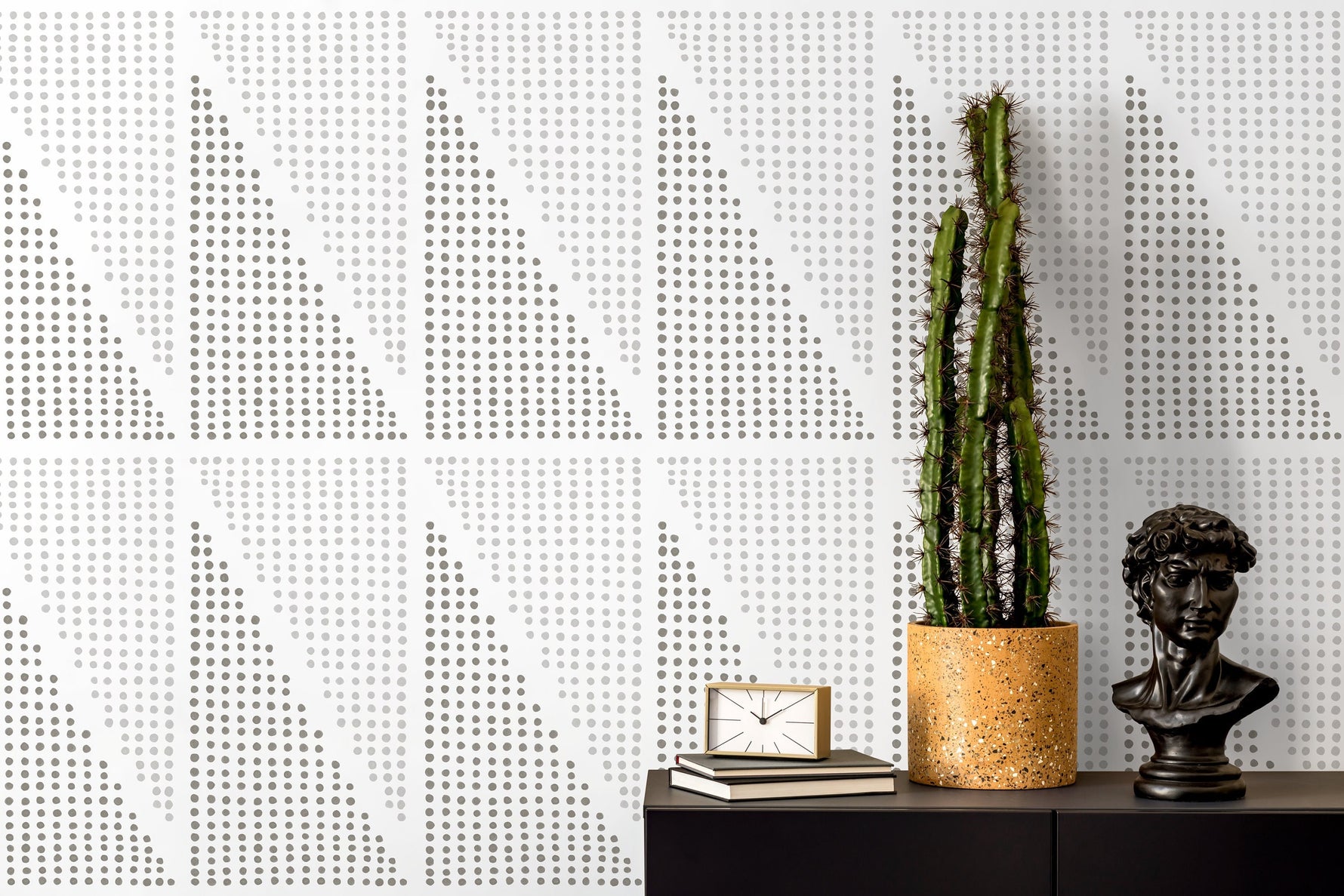 Gray Geometric Dots Wallpaper / Peel and Stick Wallpaper Removable Wallpaper Home Decor Wall Art Wall Decor Room Decor - C970