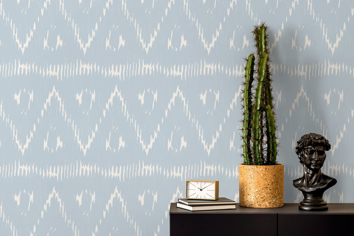 Light Blue Boho Wallpaper / Peel and Stick Wallpaper Removable Wallpaper Home Decor Wall Art Wall Decor Room Decor - C989