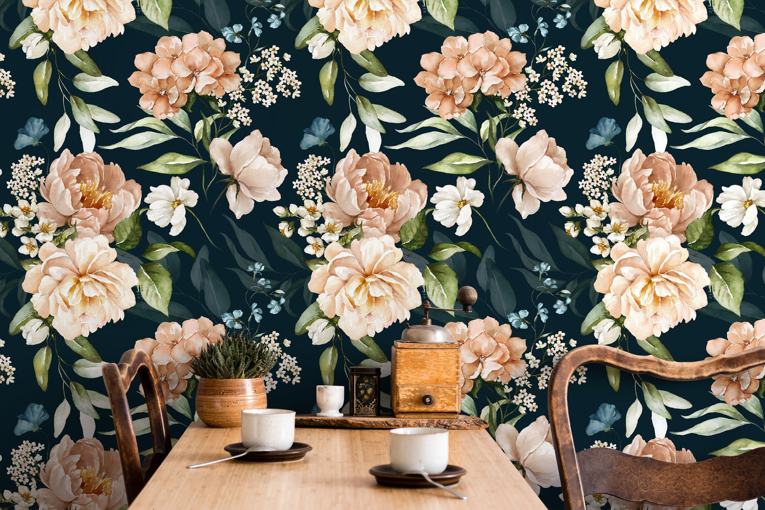 Elegant Floral Bloom Wallpaper - D021