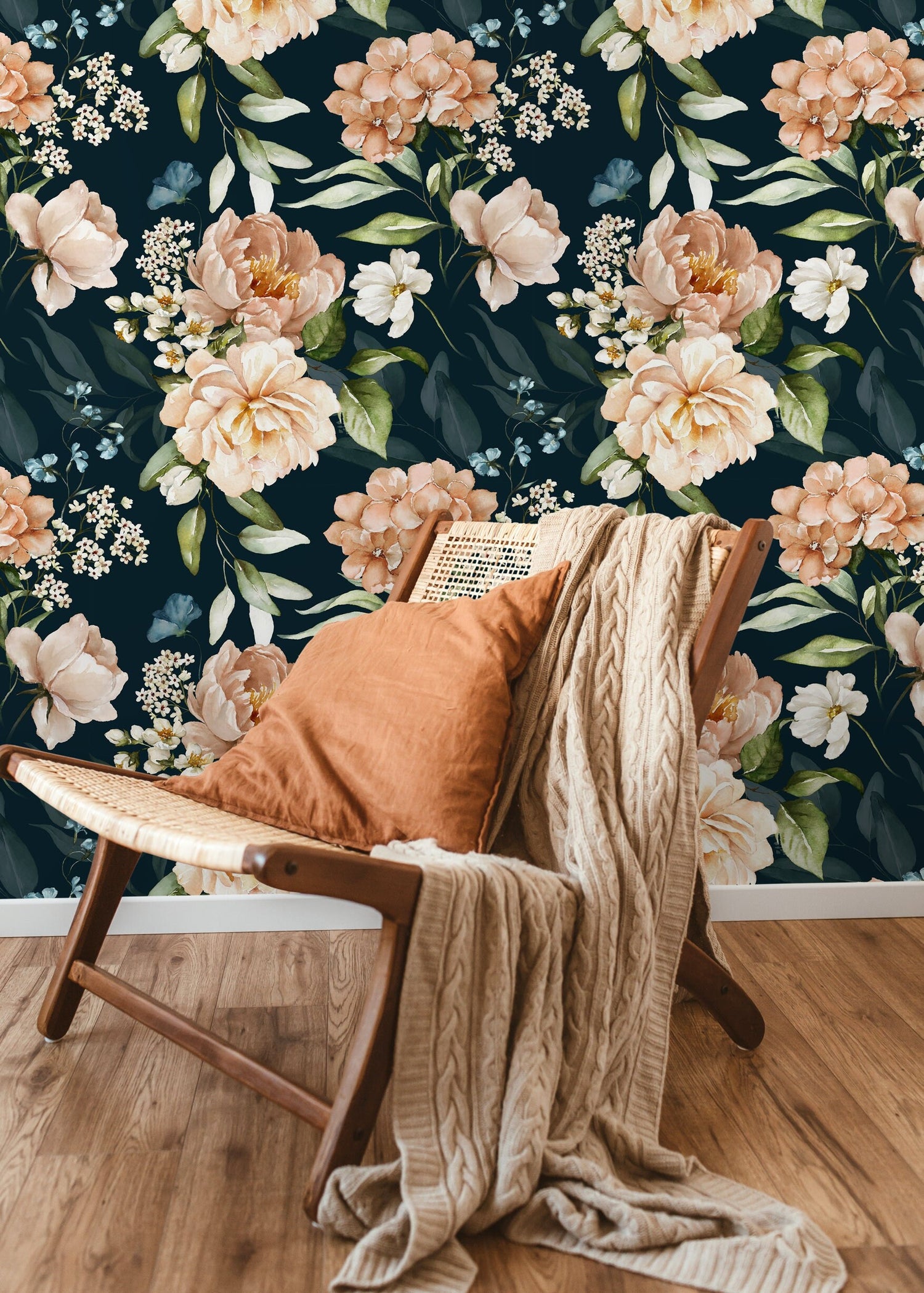 Elegant Floral Bloom Wallpaper - D021