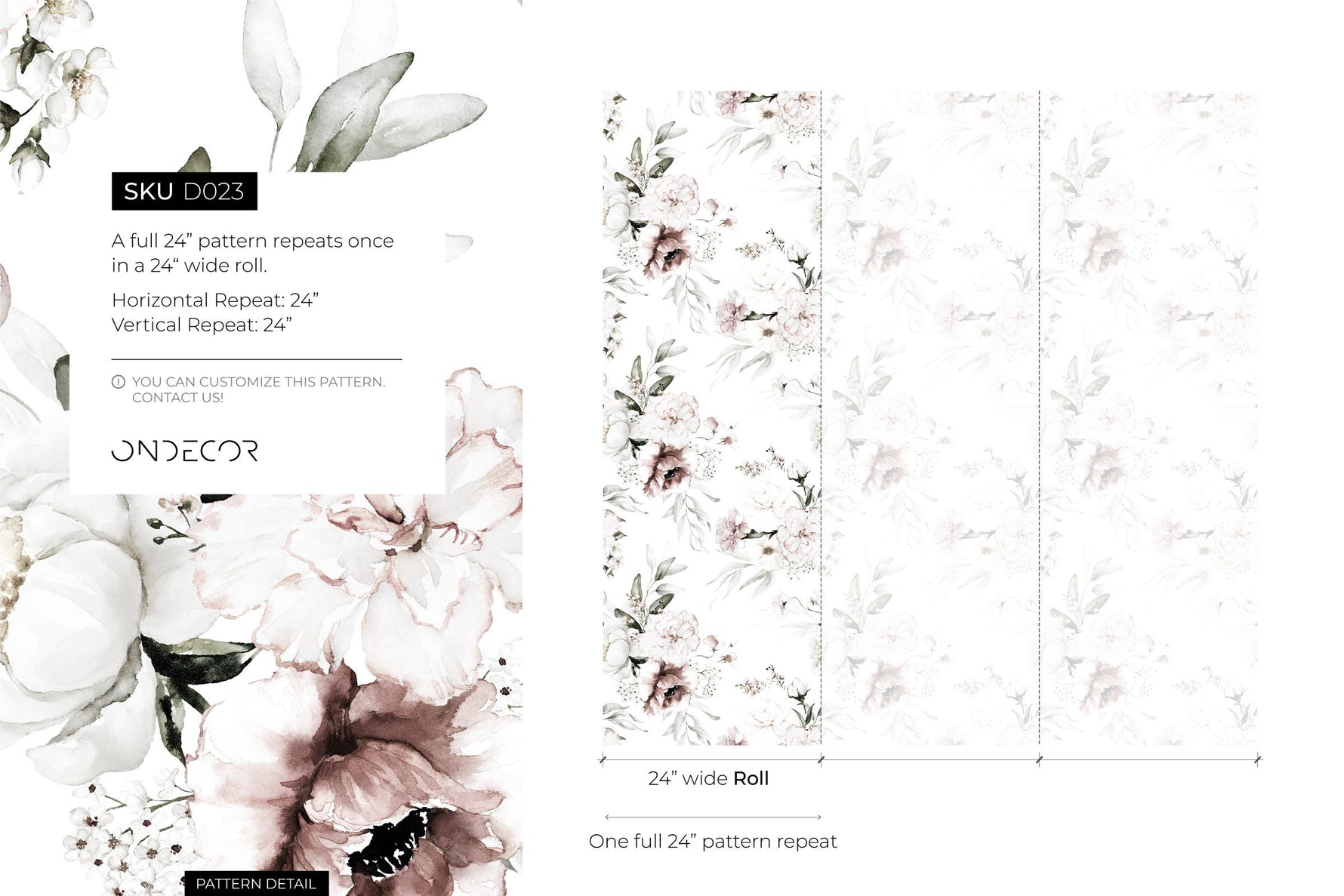 Neutral Vintage Peony Wallpaper / Peel and Stick Wallpaper Removable Wallpaper Home Decor Wall Art Wall Decor Room Decor - D023