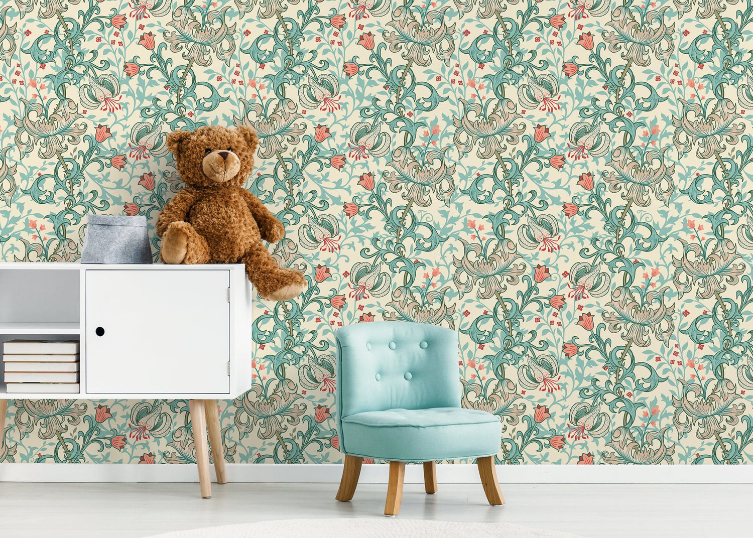 Floral and Foliage Fantasy Wallpaper - D030