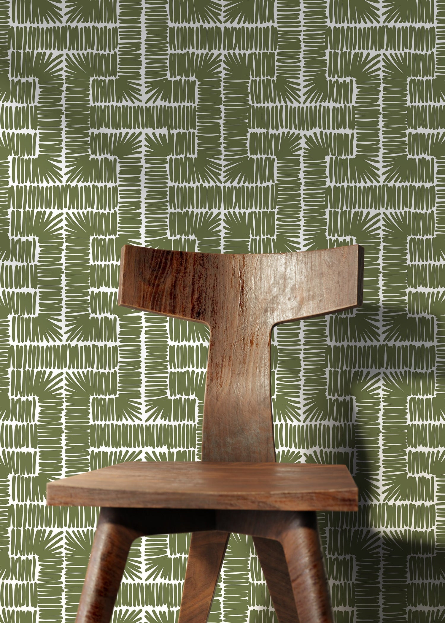 Geometric Olive Branch Wallpaper - D047