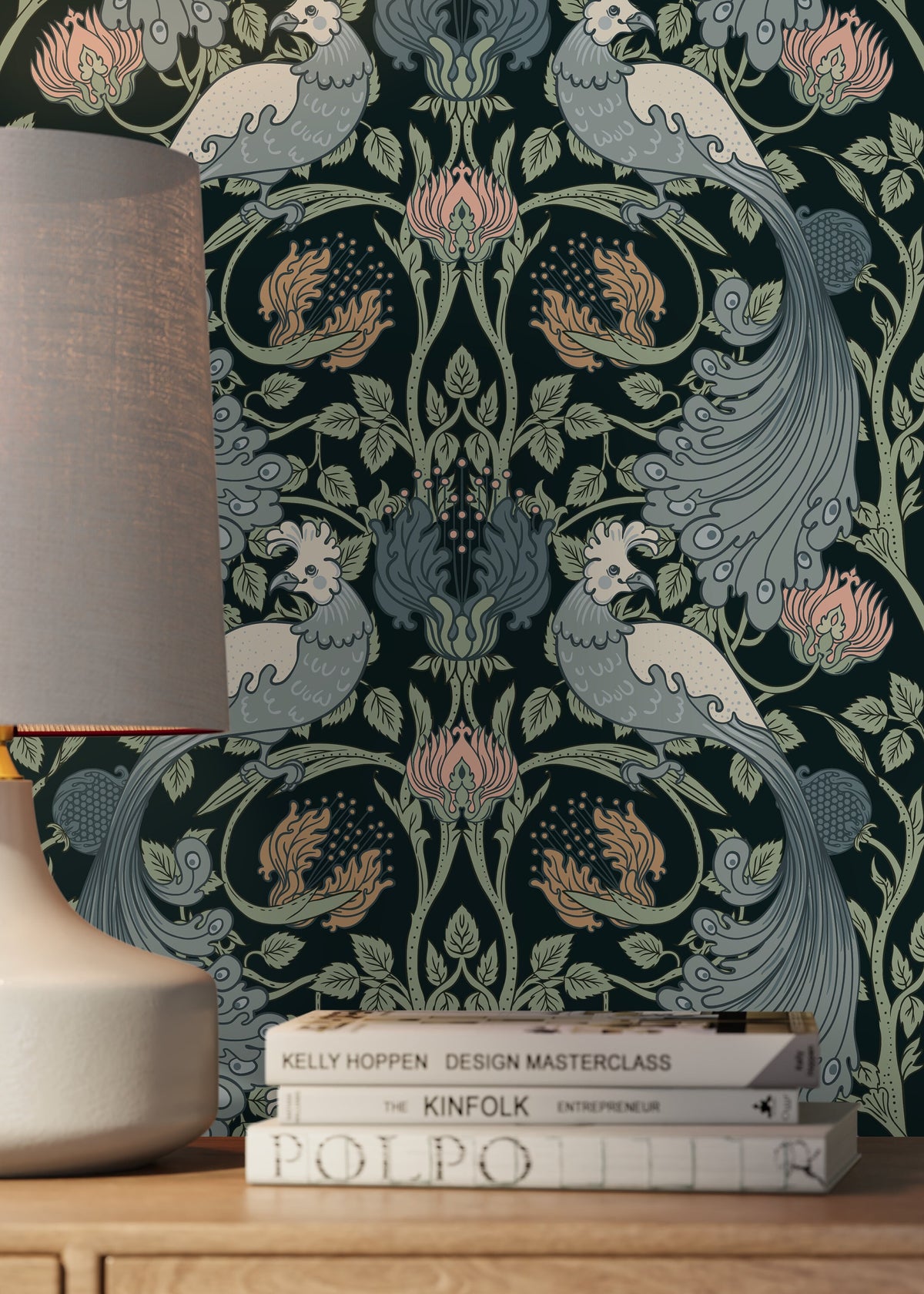 Bird William Morris Wallpaper / Peel and Stick Wallpaper Removable Wallpaper Home Decor Wall Art Wall Decor Room Decor - D004