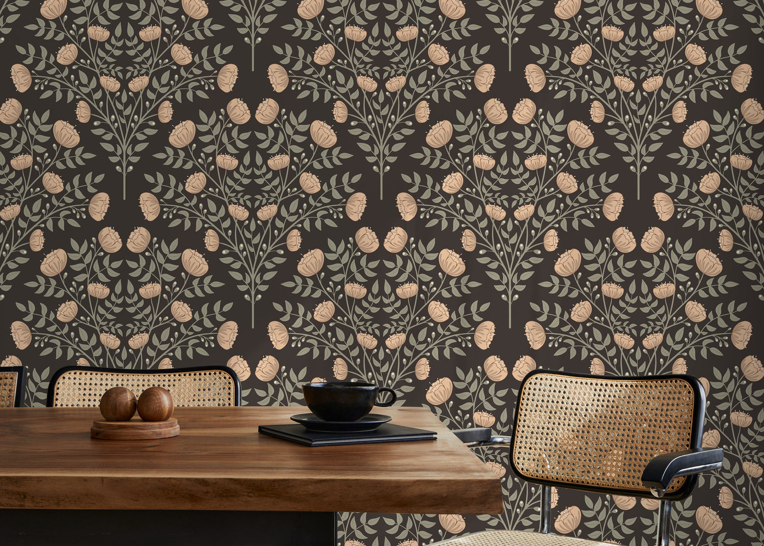 Elegant Floral Symphony Wallpaper - D036