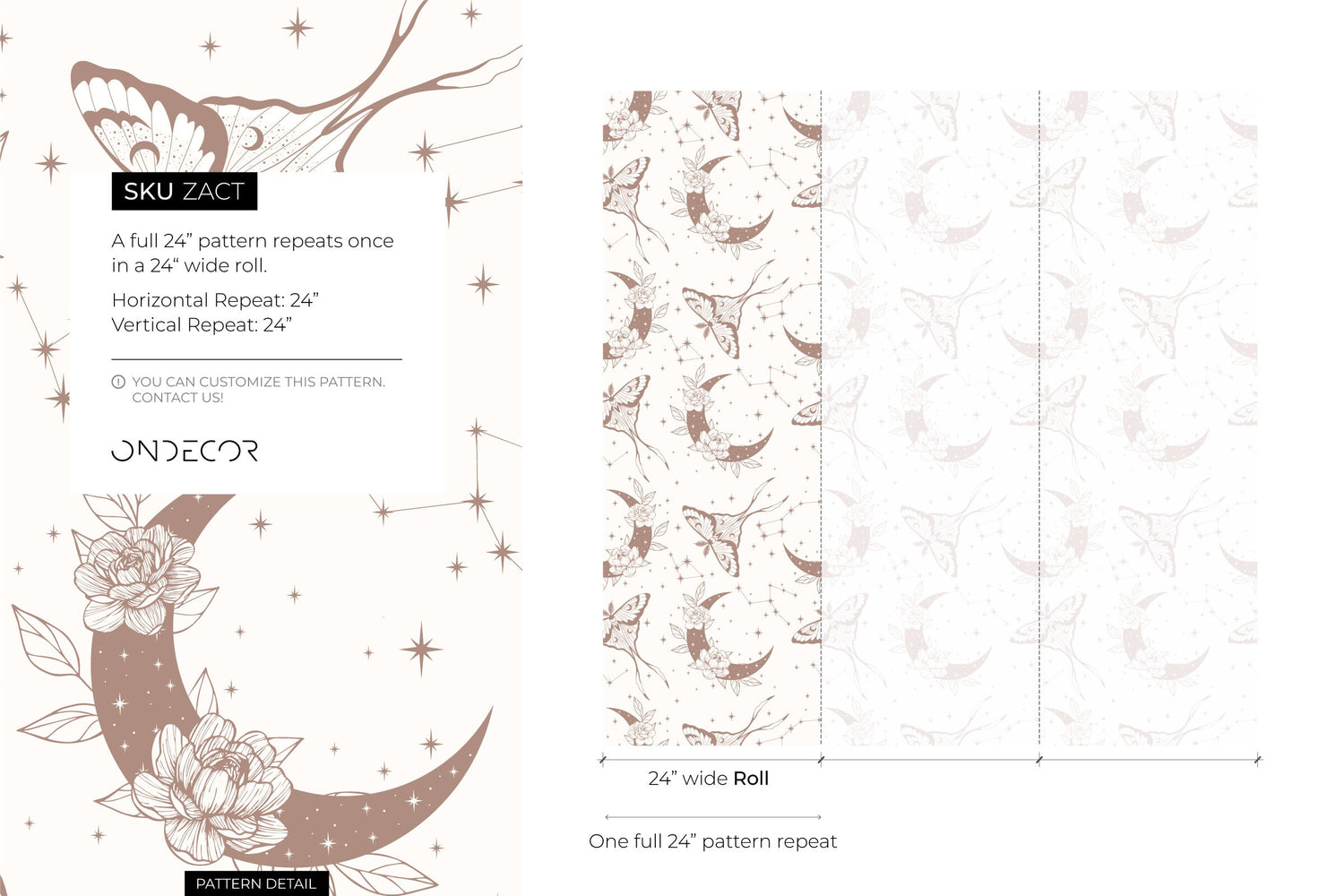 Mystique and Celestial Wallpaper Removable Peel and Stick Wallpaper, Peel and Stick Wallpaper Moon and Butterfly - ZACT