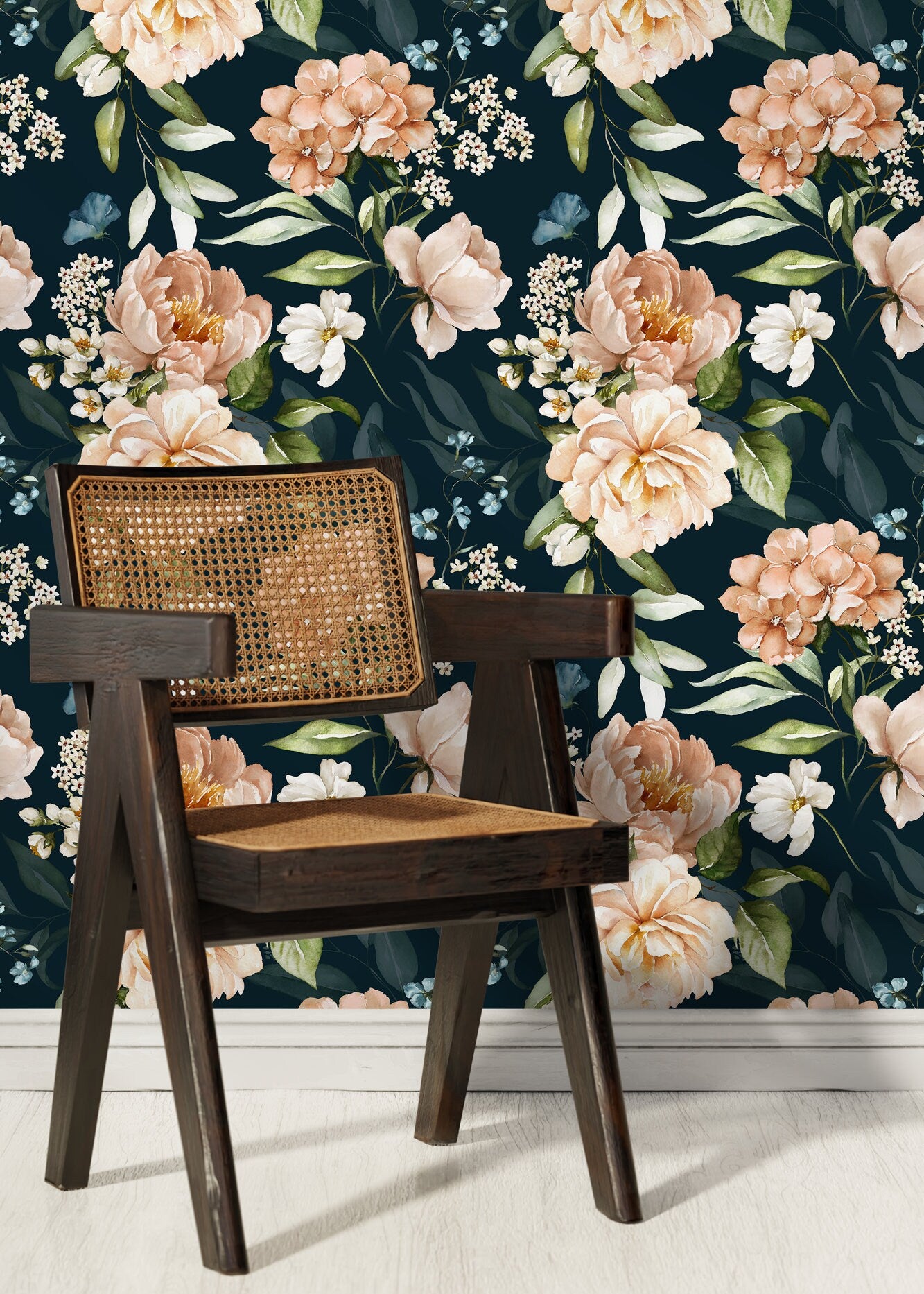 Elegant Floral Bloom Wallpaper - D021