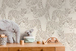 Boho Neutral Tiger Wallpaper Removable Peel and Stick Wallpaper, Animal Print Repositionable Peel and Stick Wallpaper - ZADH