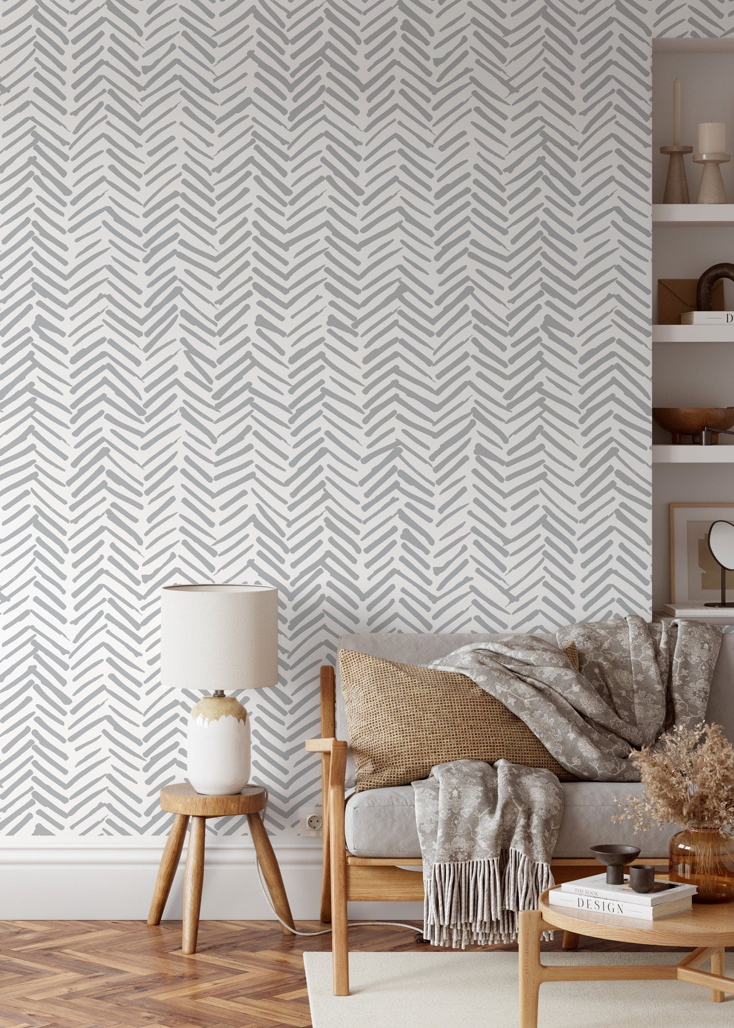 Removable Wallpaper Peel and Stick Wallpaper Wall Paper Wall Mural - Herringbone Wallpaper - A408