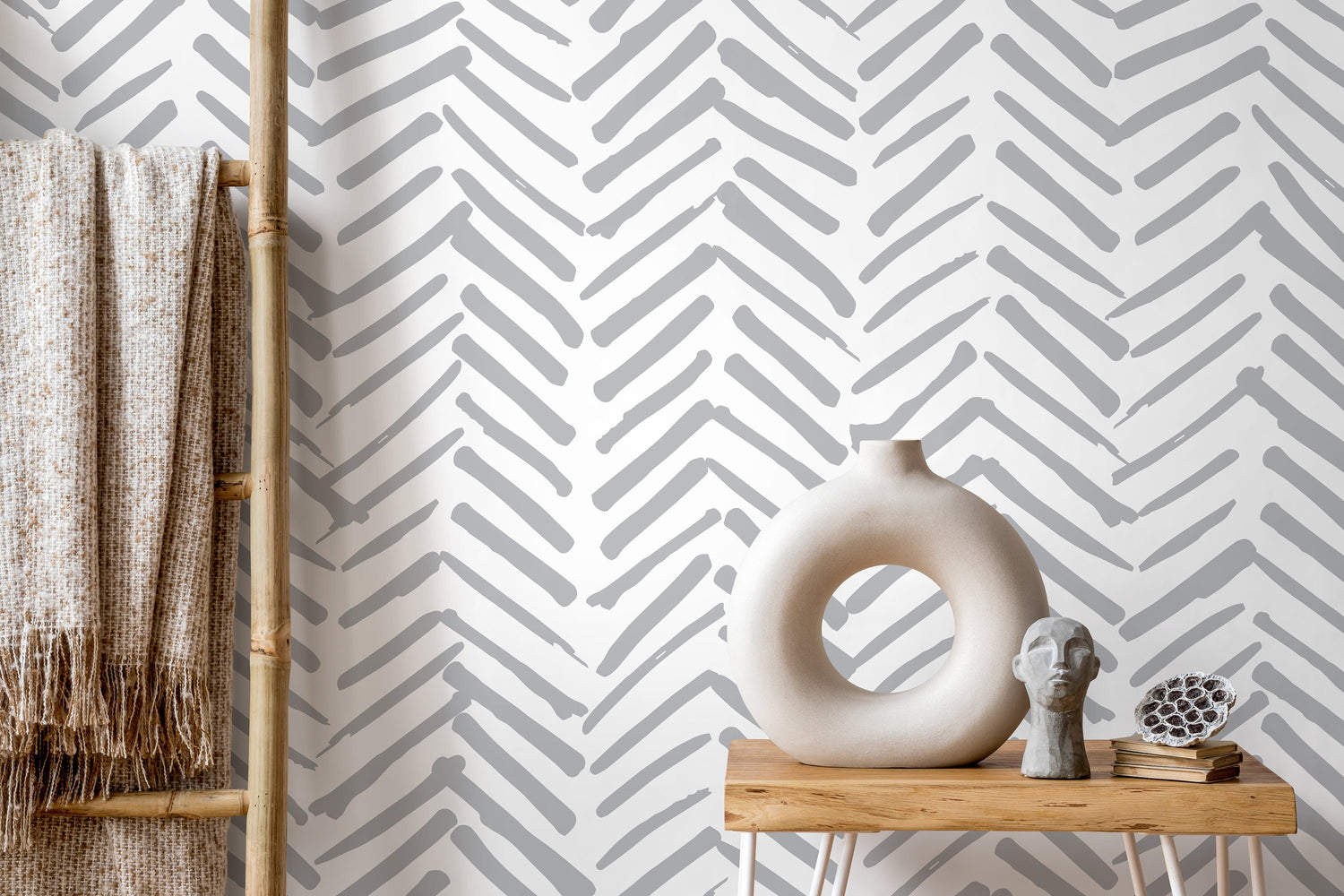 Removable Wallpaper Peel and Stick Wallpaper Wall Paper Wall Mural - Herringbone Wallpaper - A408