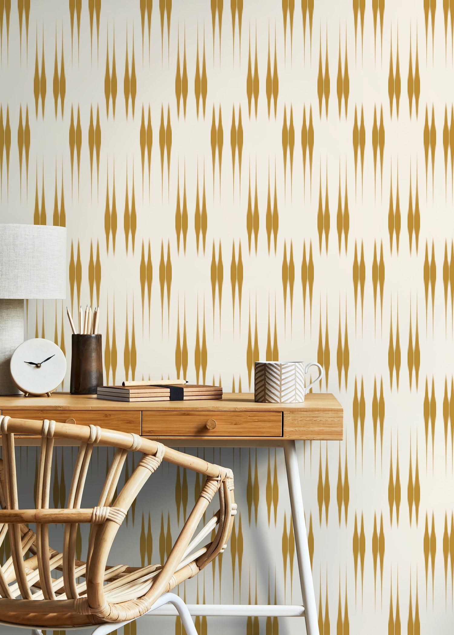 Yellow Modern Wallpaper / Peel and Stick Wallpaper Removable Wallpaper Home Decor Wall Art Wall Decor Room Decor - D018