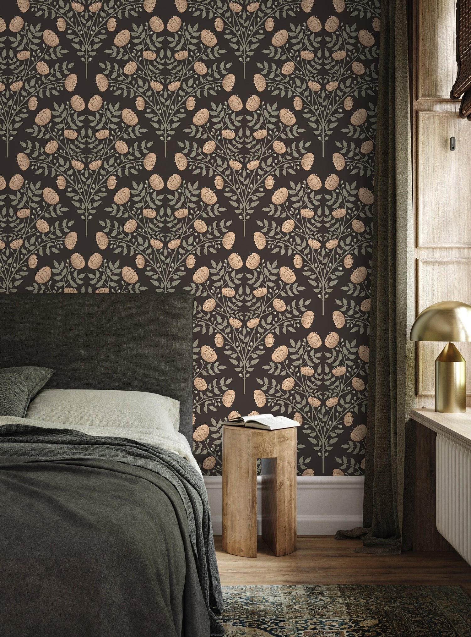 Elegant Floral Symphony Wallpaper - D036