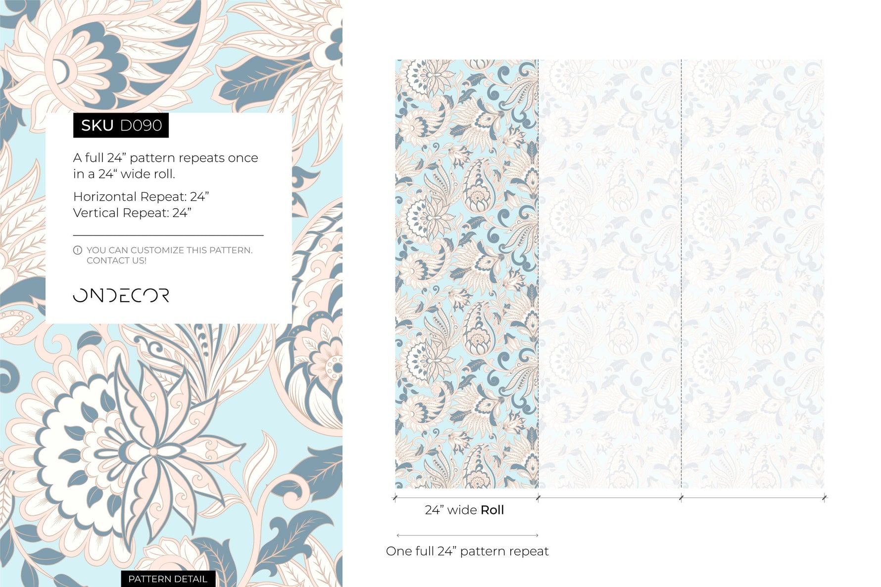 Elegant Floral Motif Wallpaper - D090