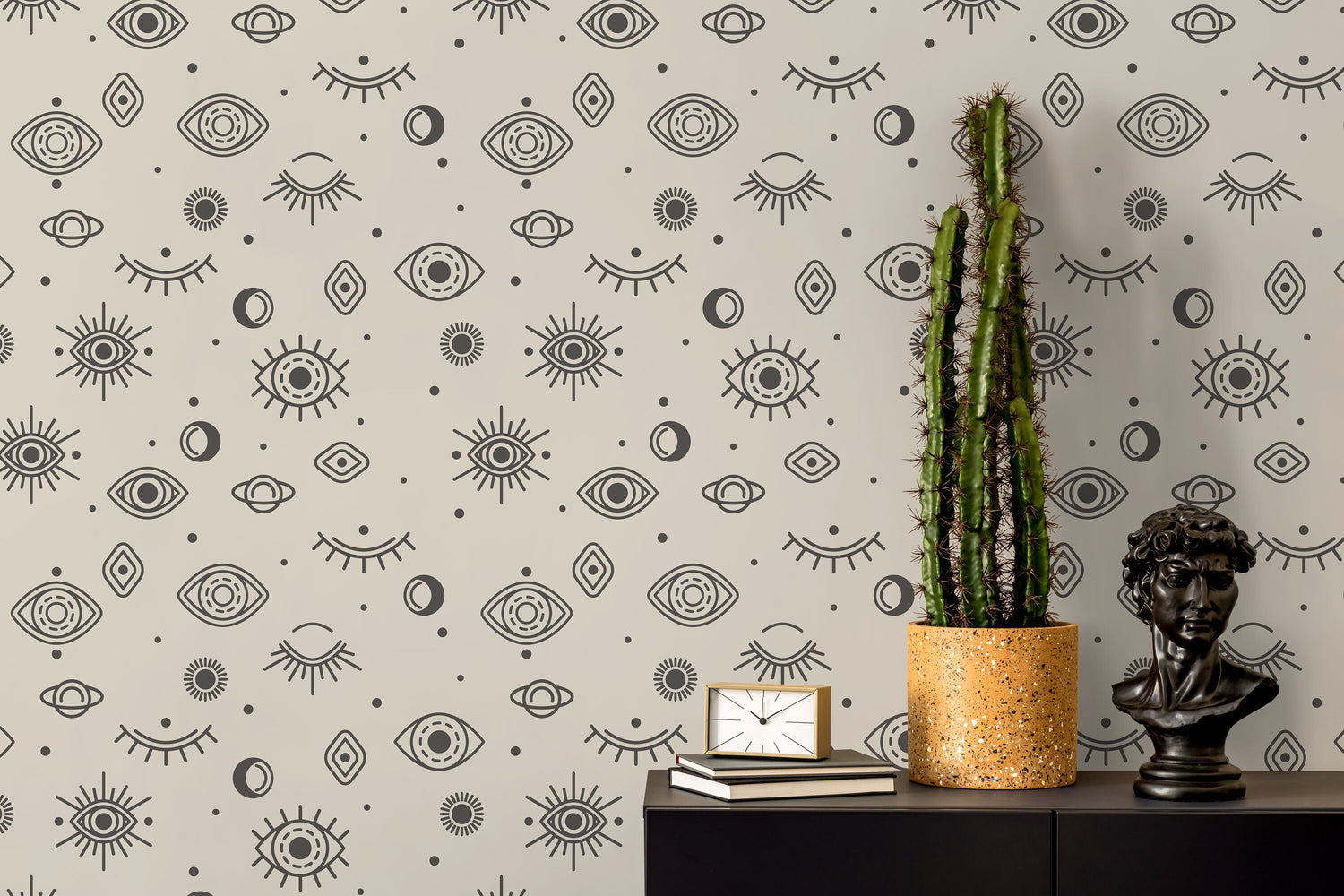 Mystique and Celestial Wallpaper Removable Peel and Stick Wallpaper, Peel and Stick Wallpaper Moon and Sun - ZACQ