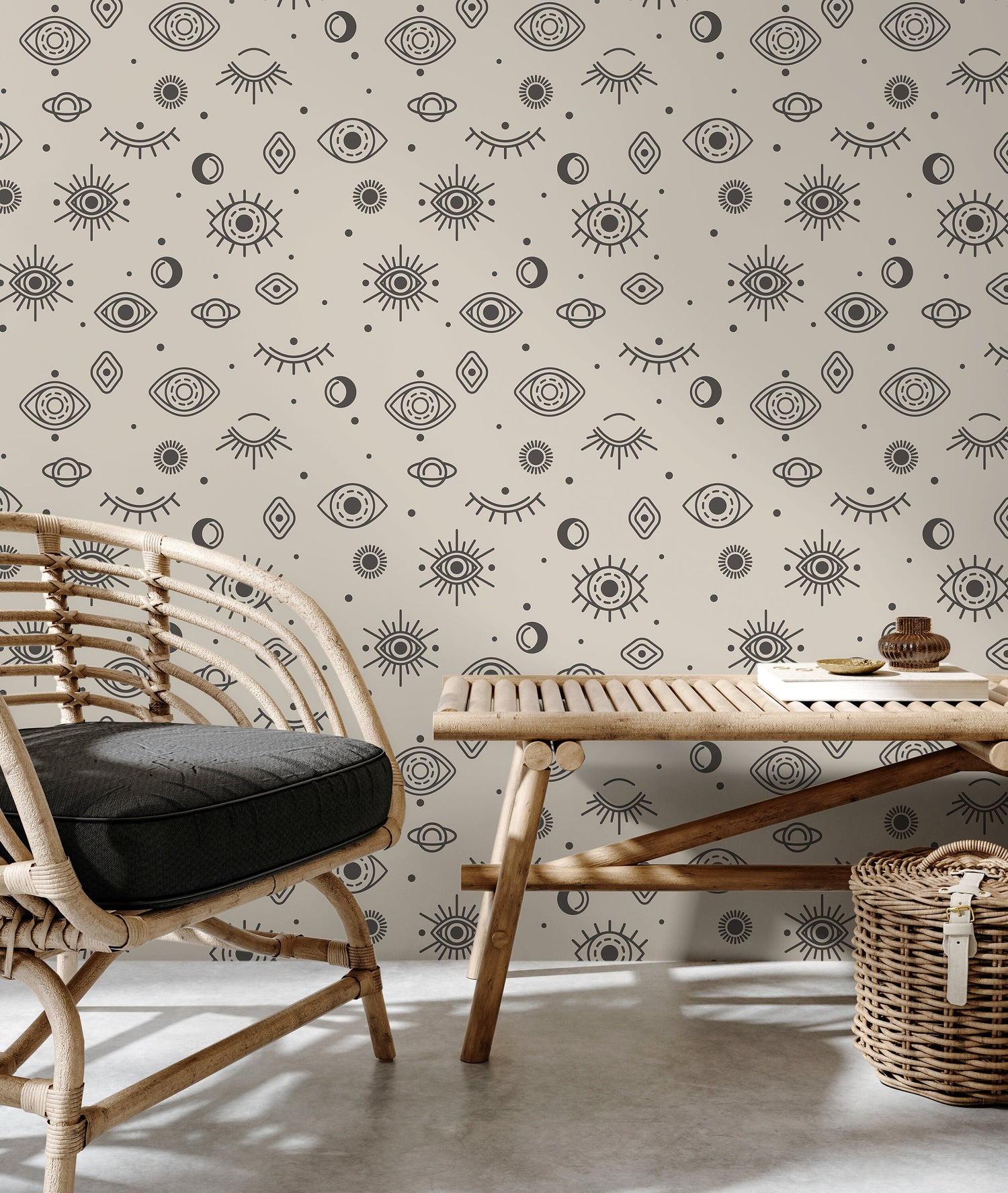 Mystique and Celestial Wallpaper Removable Peel and Stick Wallpaper, Peel and Stick Wallpaper Moon and Sun - ZACQ