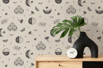 Mystique and Celestial Wallpaper Removable Peel and Stick Wallpaper, Peel and Stick Wallpaper Moon and Butterfly - ZACR